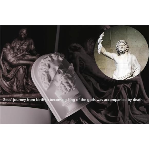 Zeus Statue, Greek God Statues, Mythology, Office Bookshelf Coffee Table Decor - Picture 3 of 7